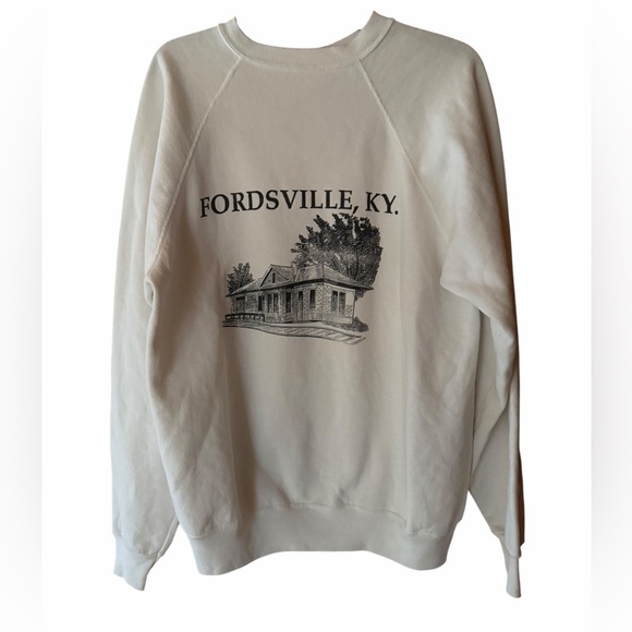 Vintage Other - 1990s Hanes “Fordsville, KY”, Made in USA, Relaxed, Boxy Fit Ribbed Crewneck Swe